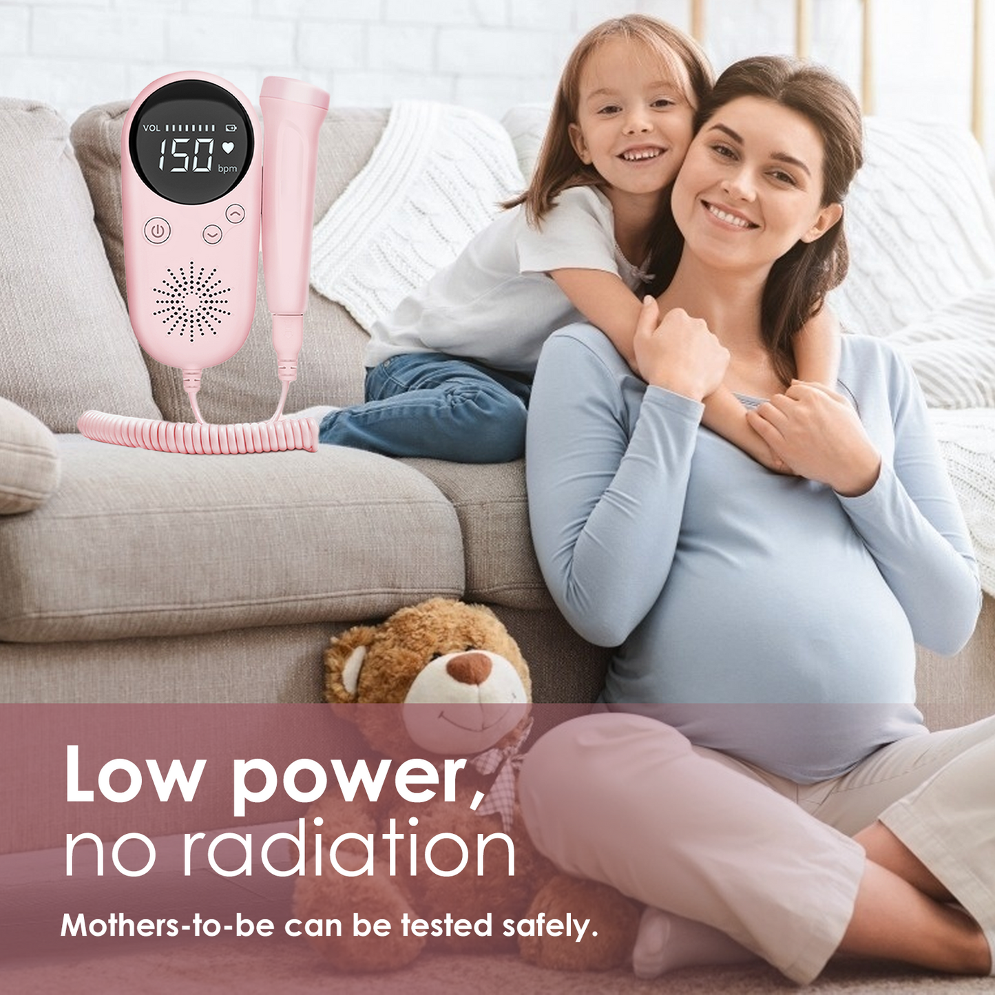 Fetal doppler for Home Use, Portable Health Assistant, High Definition Display