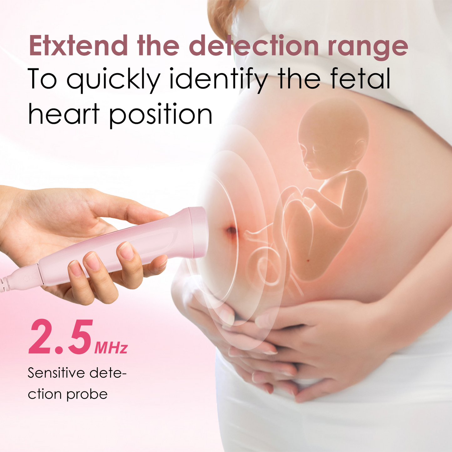 Fetal doppler for Home Use, Portable Health Assistant, High Definition Display