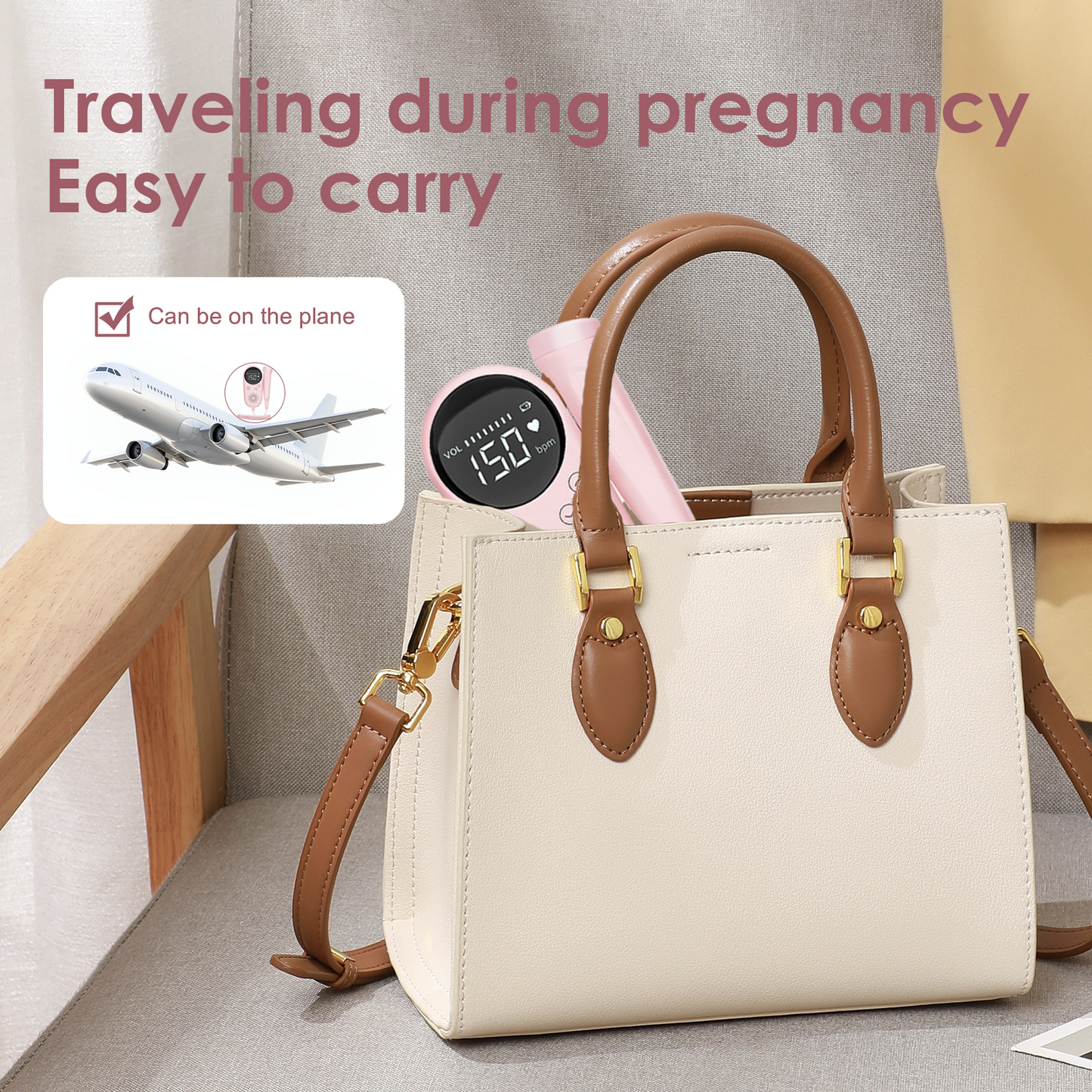 Fetal doppler for Home Use, Portable Health Assistant, High Definition Display