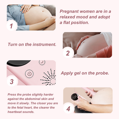 Fetal doppler for Home Use, Portable Health Assistant, High Definition Display