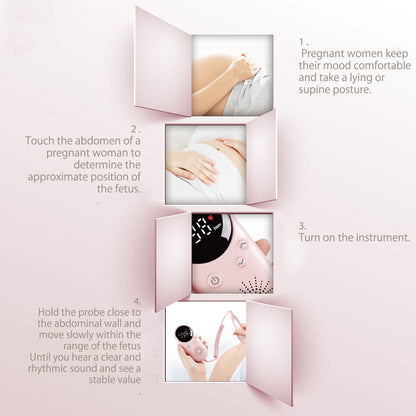 Fetal doppler for Home Use, Portable Health Assistant, High Definition Display