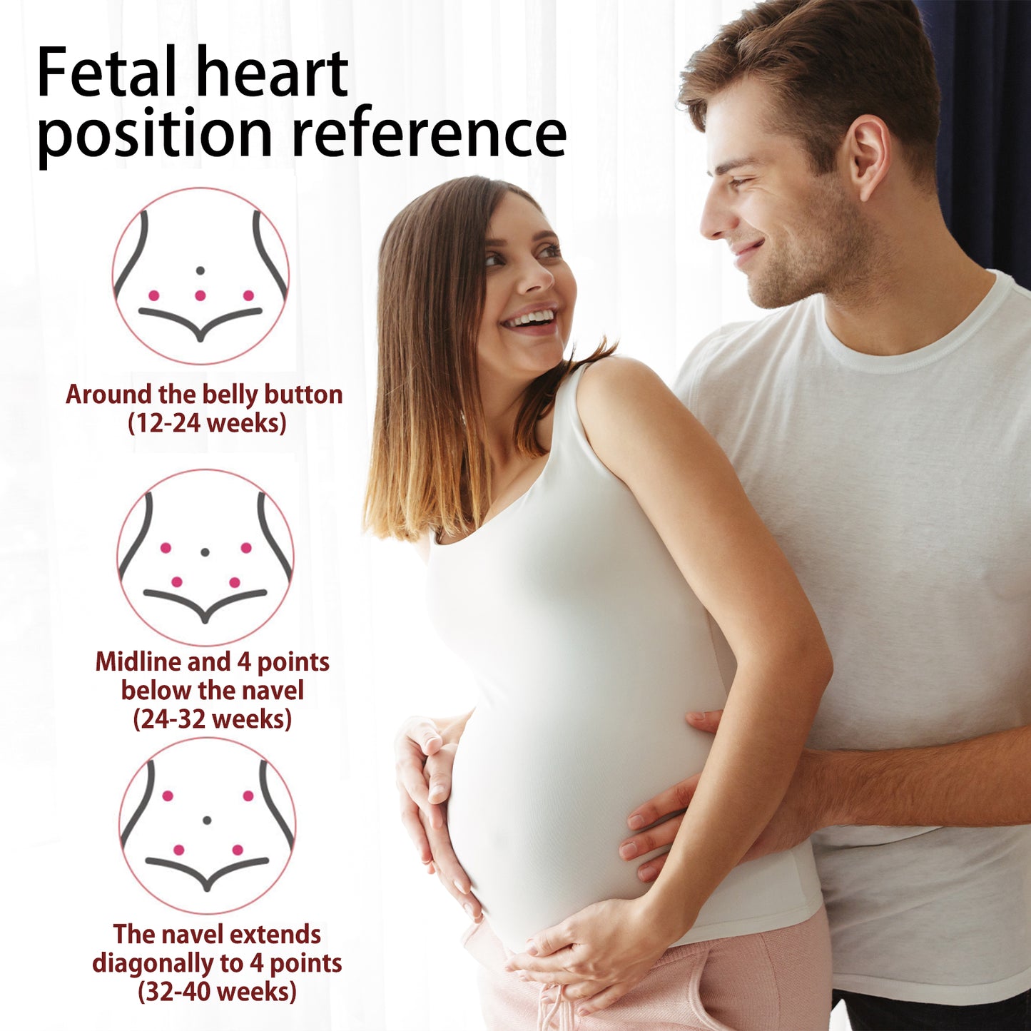 Fetal doppler for Home Use, Portable Health Assistant, High Definition Display