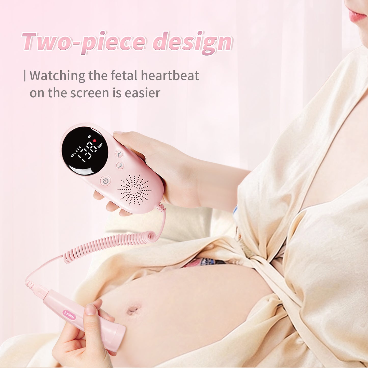Fetal doppler for Home Use, Portable Health Assistant, High Definition Display