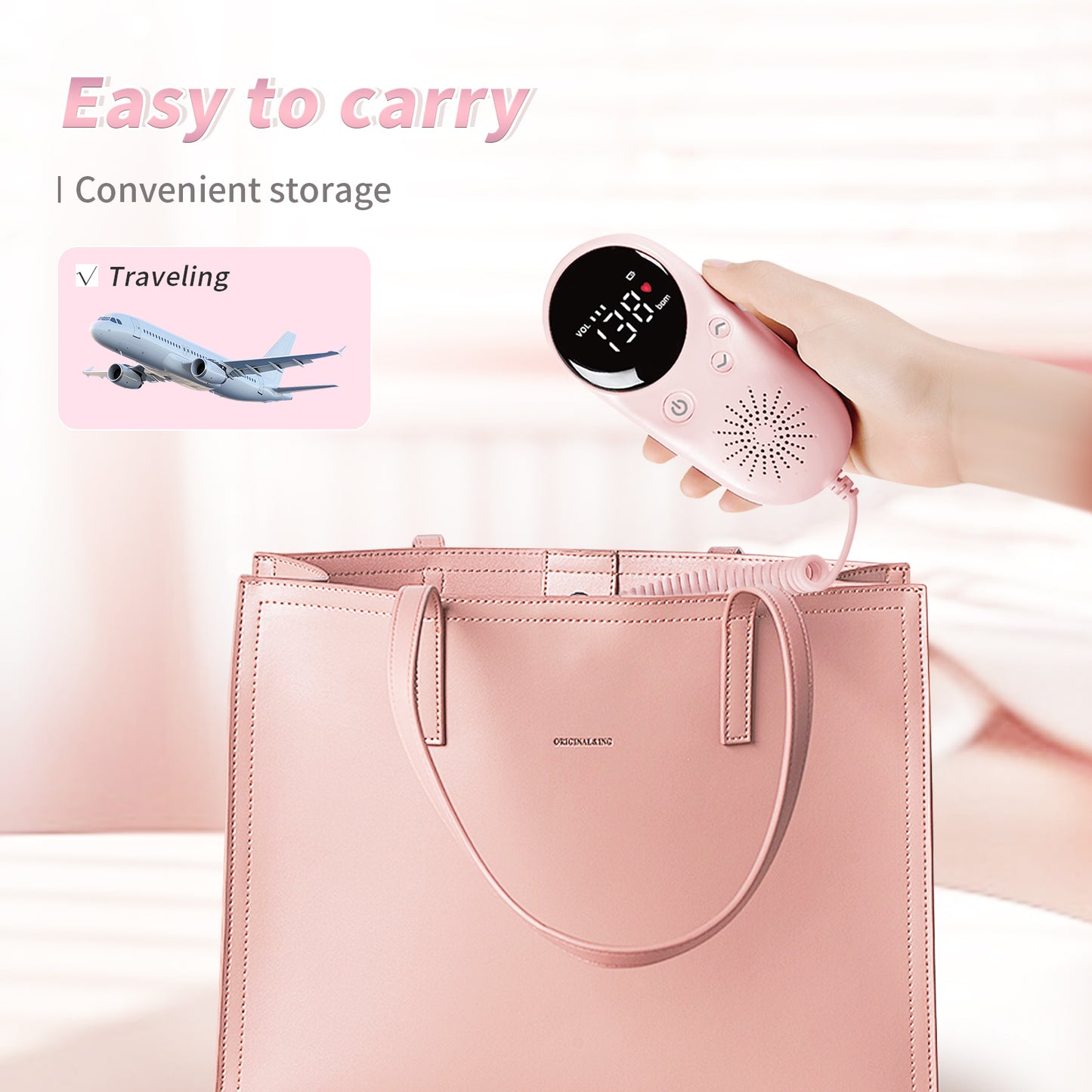 Fetal doppler for Home Use, Portable Health Assistant, High Definition Display